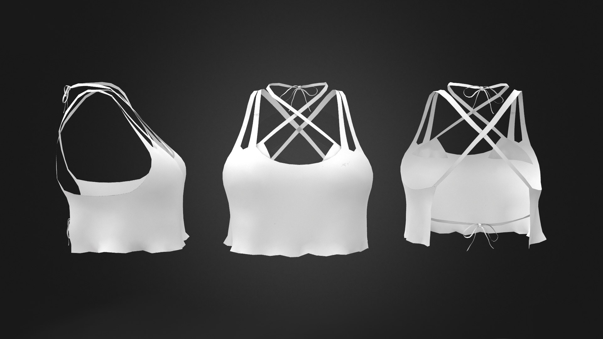 Over Bikini Twin Strap Top 3D TurboSquid 1758334
