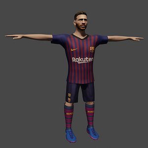 3D model Messi PSG 30 - T shirt VR / AR / low-poly