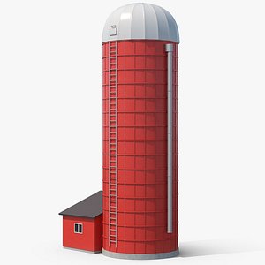 Red Farm Silo 3D model