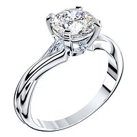 Twisted Engagement Solitaire Ring 3D CAD Design-O11031