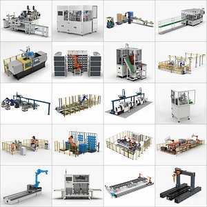 Collection of Industrial Robotic Systems 3D model