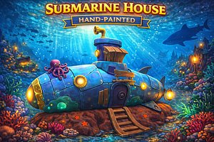 Submarine House Hand-Painted