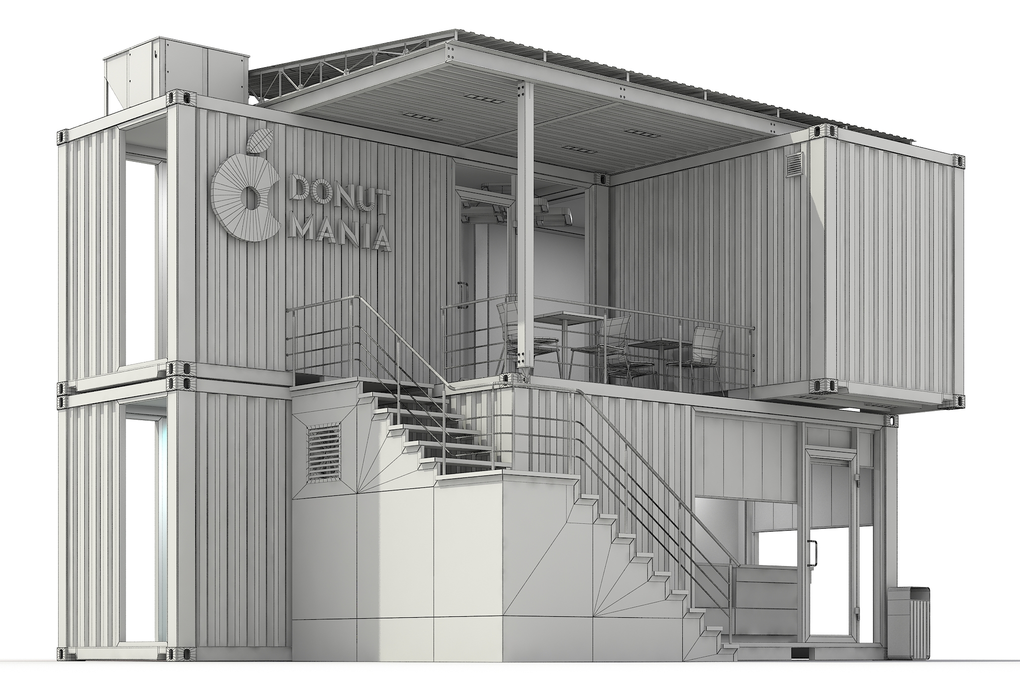 3D container donuts restaurant model TurboSquid 1467706