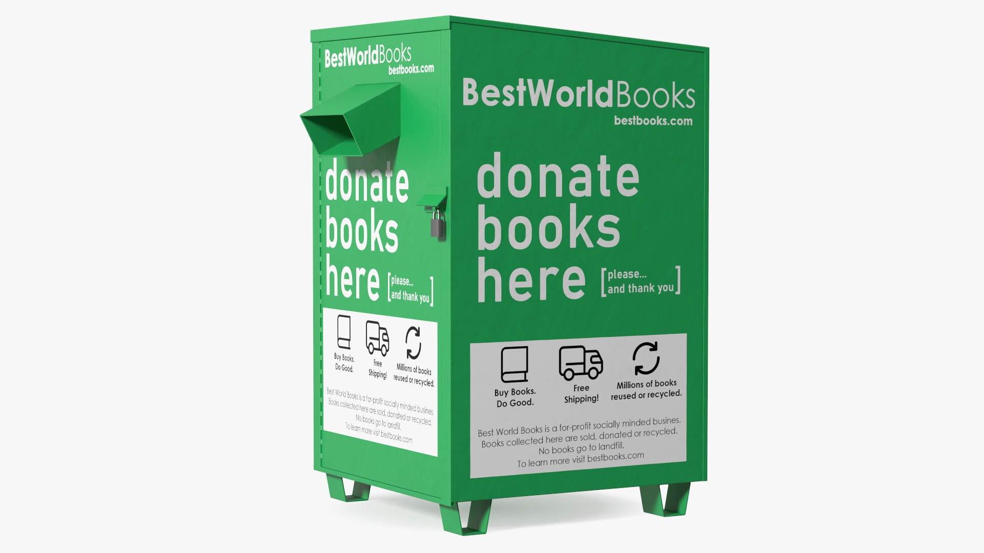 Book Donation Box Green 3D Model - TurboSquid 2042175