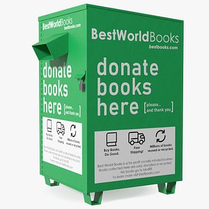 Book Donation Box Green 3D model