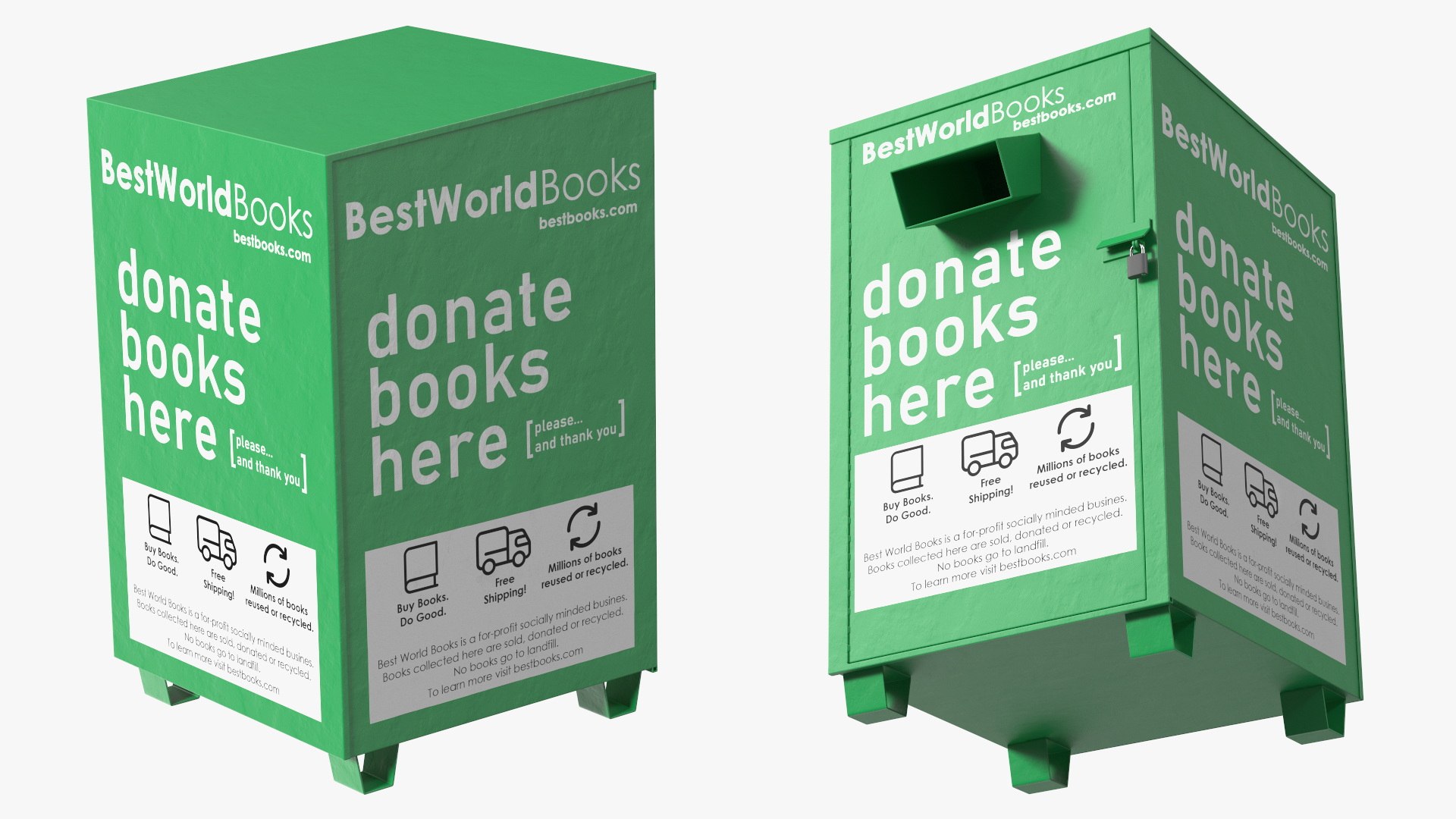 Book Donation Box Green 3D Model - TurboSquid 2042175