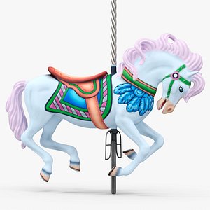 Carousel Galloping Horse Blush 3D model