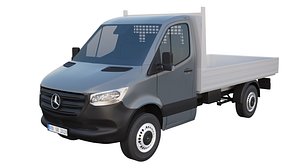 Mercedes Benz Sprinter 2020 dropside W907 L2 Pickup truck 3D model