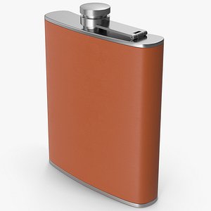 3D Brown Hip Flask