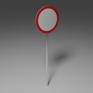 3D Closed road sign