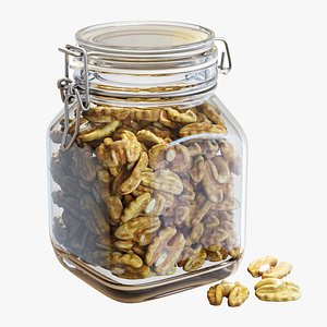 Food Set 14 Glass Jar with Walnuts