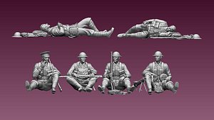 British soldiers ww1 3D model