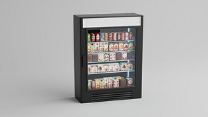 Glass Door Refrigerator 3D model