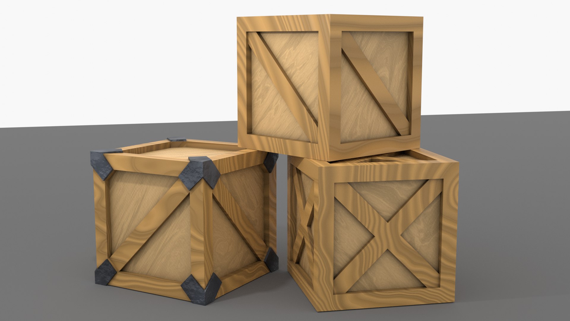 3 Simple Crates 3D Model - TurboSquid 1993148