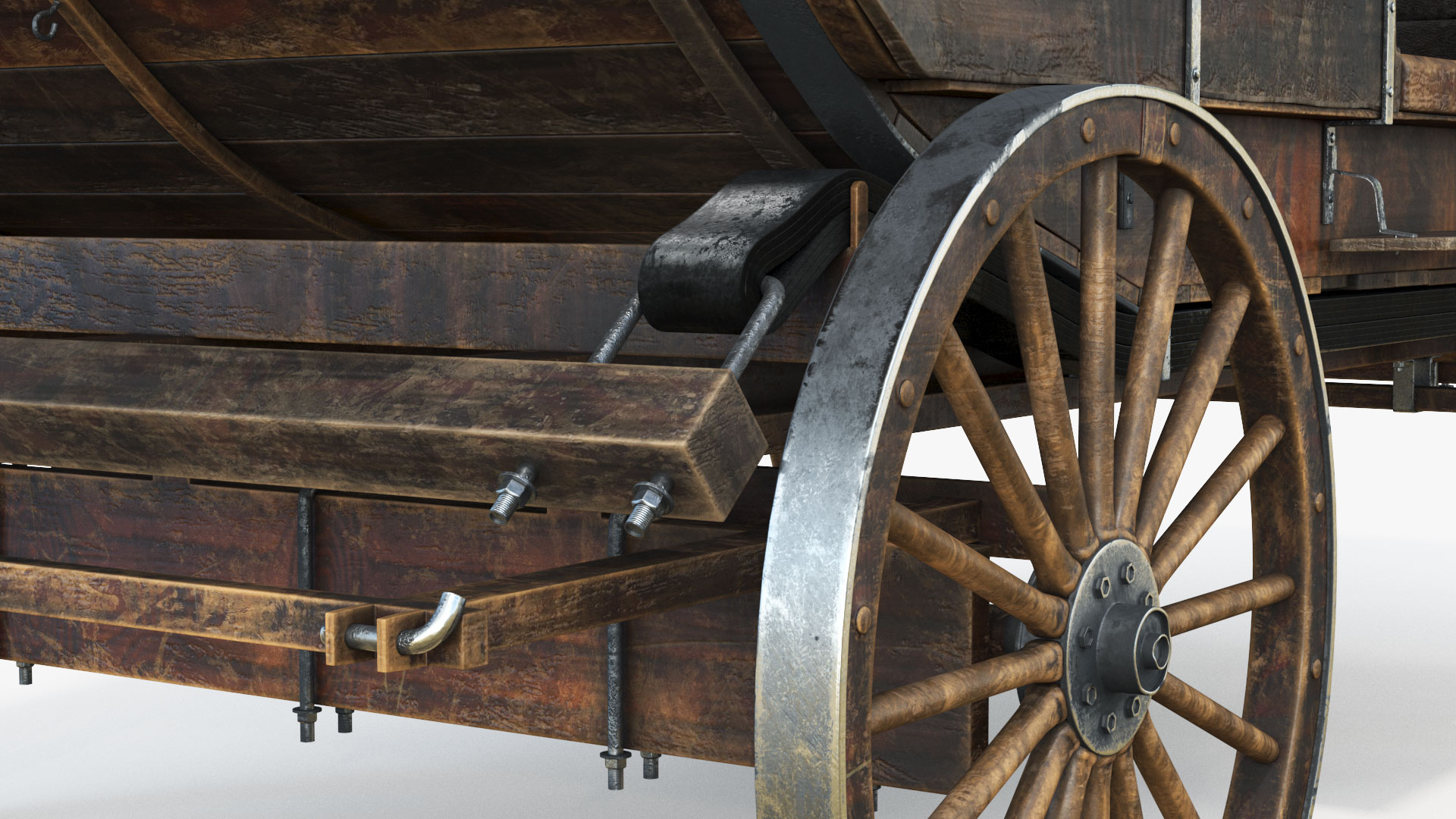 Carriage wooden wood model - TurboSquid 1683221