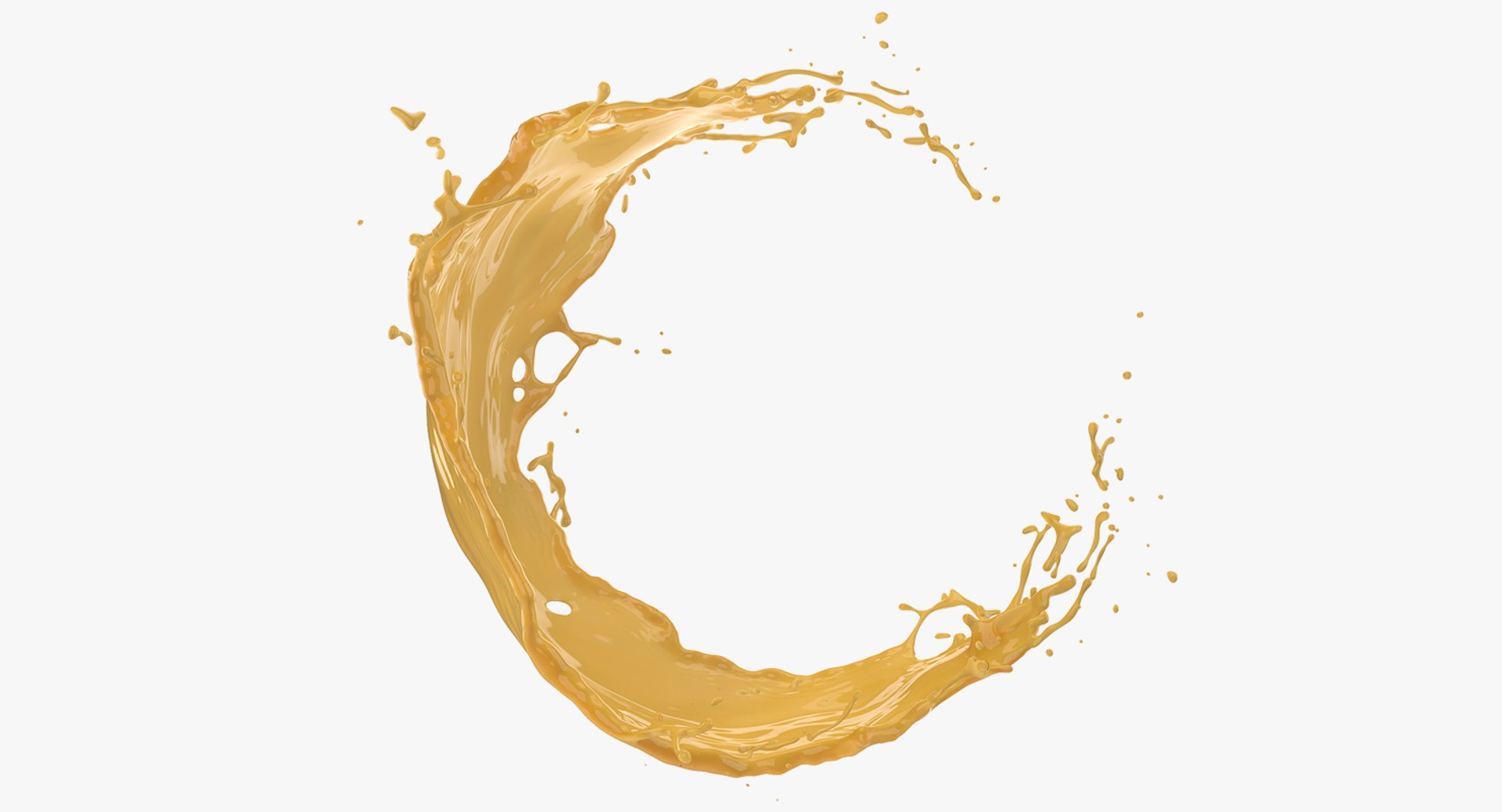 Orange Splash in Air 3D model preview