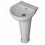 Halbrundes Waschbecken mit Sockel