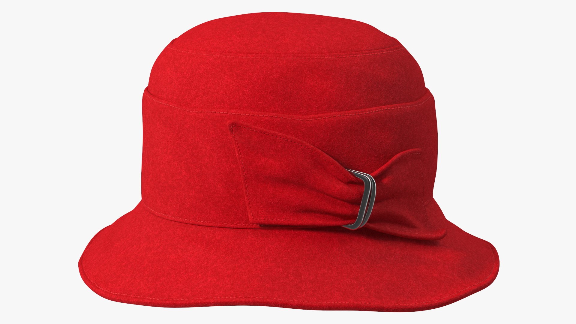 Cloche Women Hat Red 3D model preview