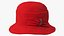 Damski kapelusz Cloche w kolorze czerwonym