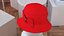 Damski kapelusz Cloche w kolorze czerwonym