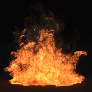 3D model Intense Bonfire Flame VDB Animated for Blender
