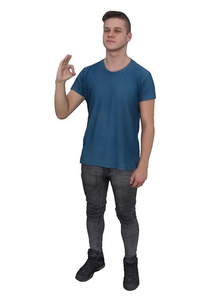 3D scanned people boy blue model
