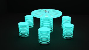Neon gambling table
