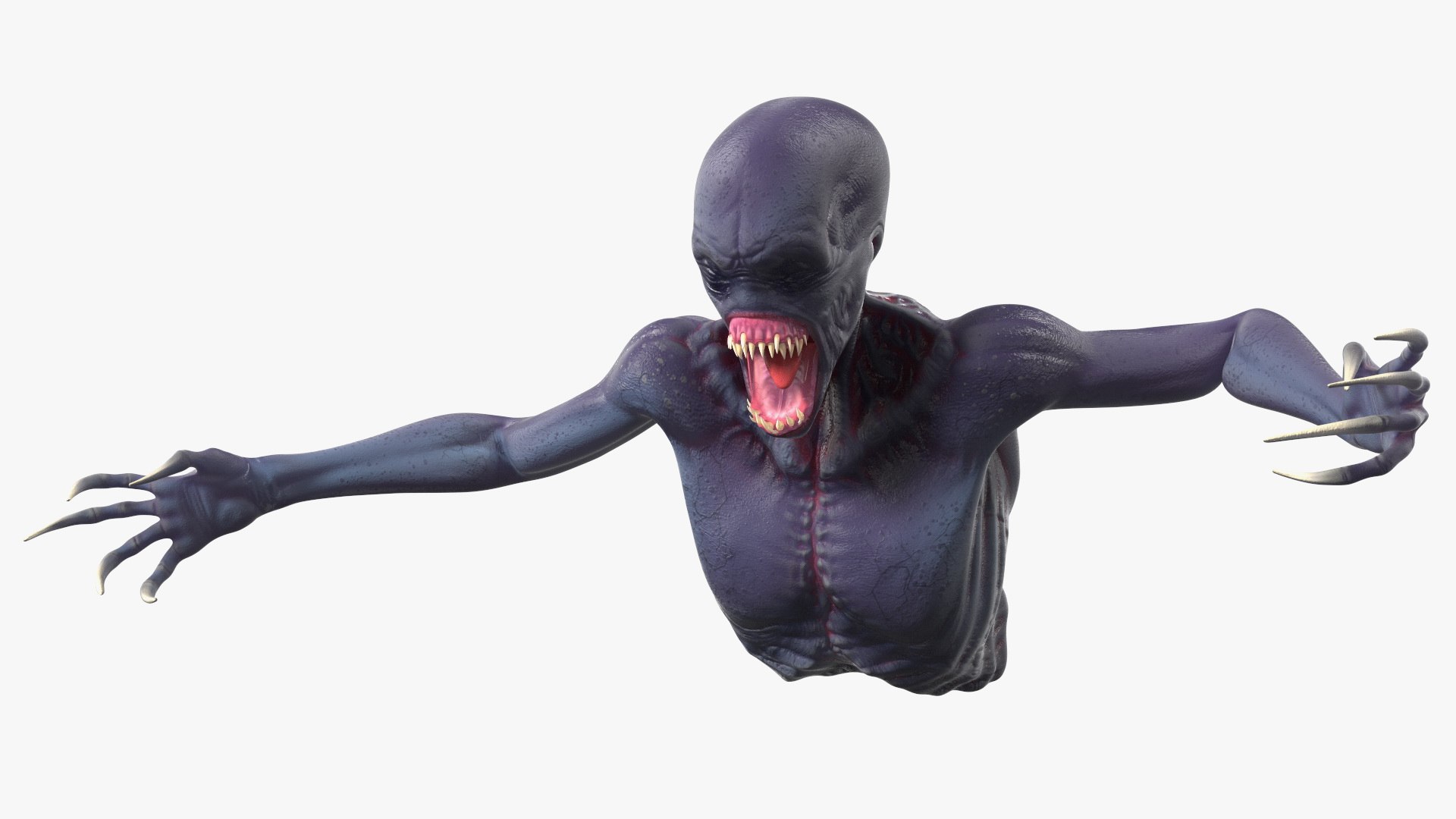 Scary Creature Bust 3D model preview