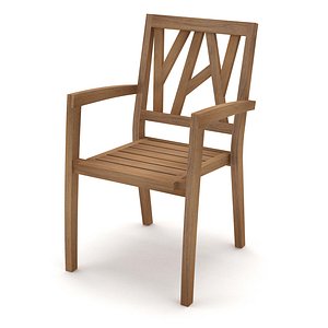 Nature Stacking Dining Arm Chair 3D