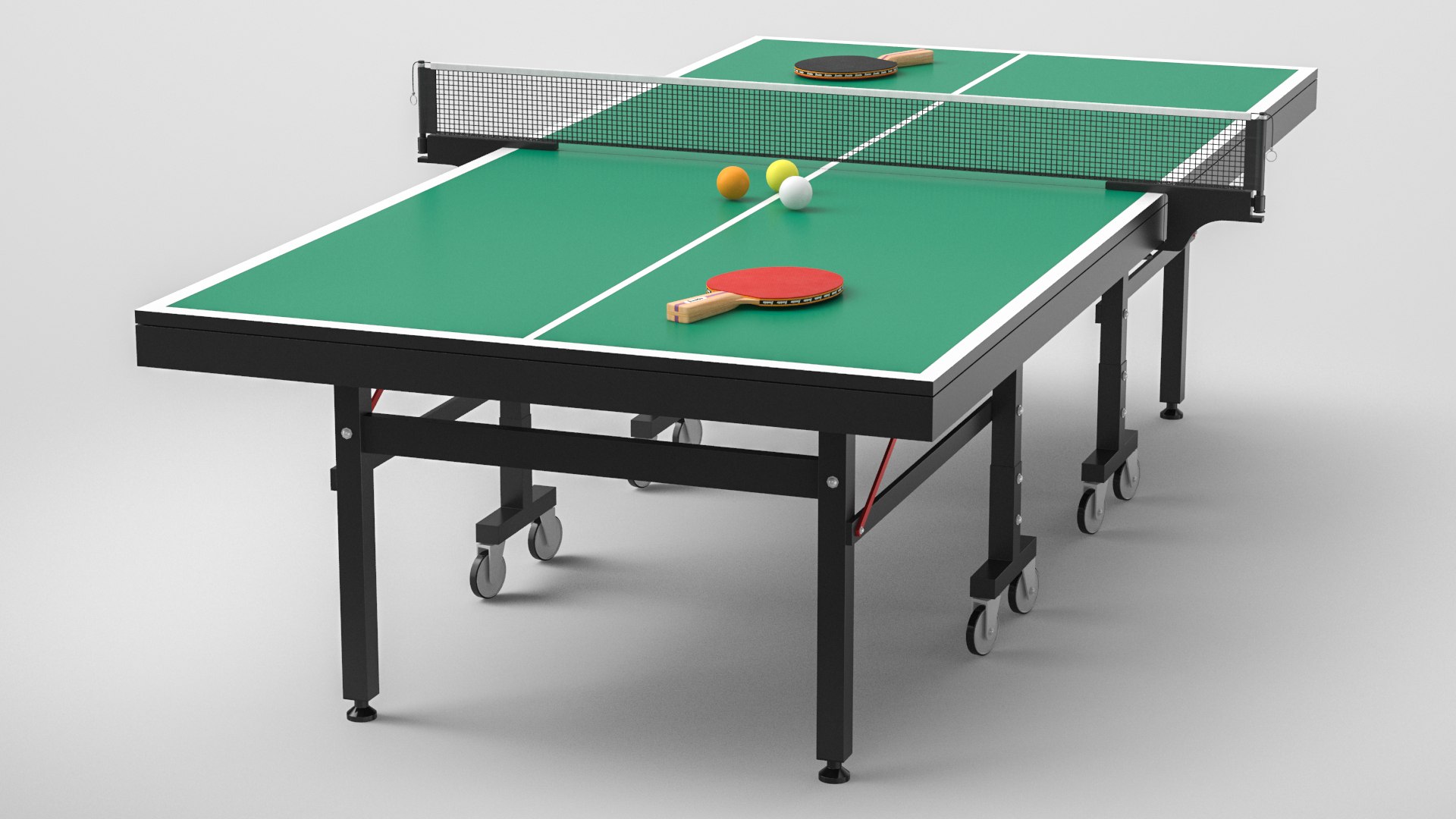 Ping Pong Table Set 01 3D model