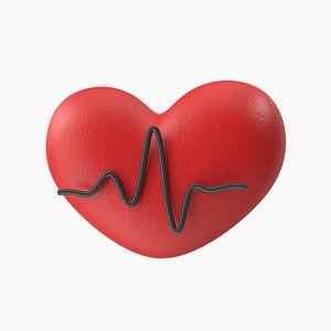 3D Heart Beat Medical cartoon style