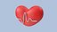 3D Heart Beat Medical cartoon style