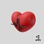 3D Heart Beat Medical cartoon style