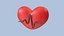 3D Heart Beat Medical cartoon style