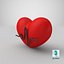 3D Heart Beat Medical cartoon style
