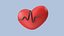 3D Heart Beat Medical cartoon style