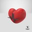 3D Heart Beat Medical cartoon style