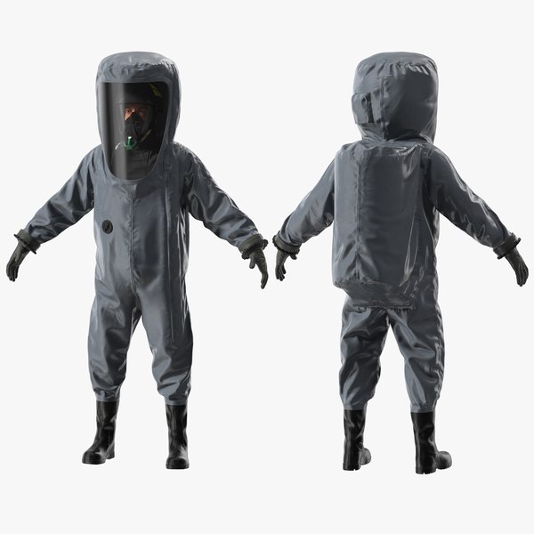 3D Fully Encapsulating Chemical Protection Suit Rigged for Maya