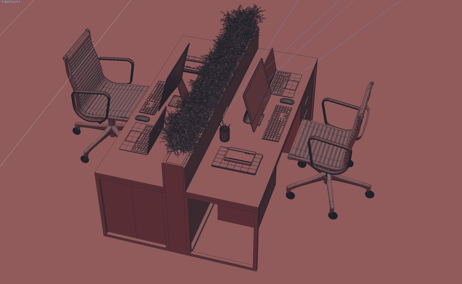 Open Office Desk Module 3D Model - TurboSquid 2298928