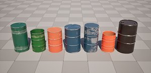 3D Game Ready Barrels Kitbash Mini Pack