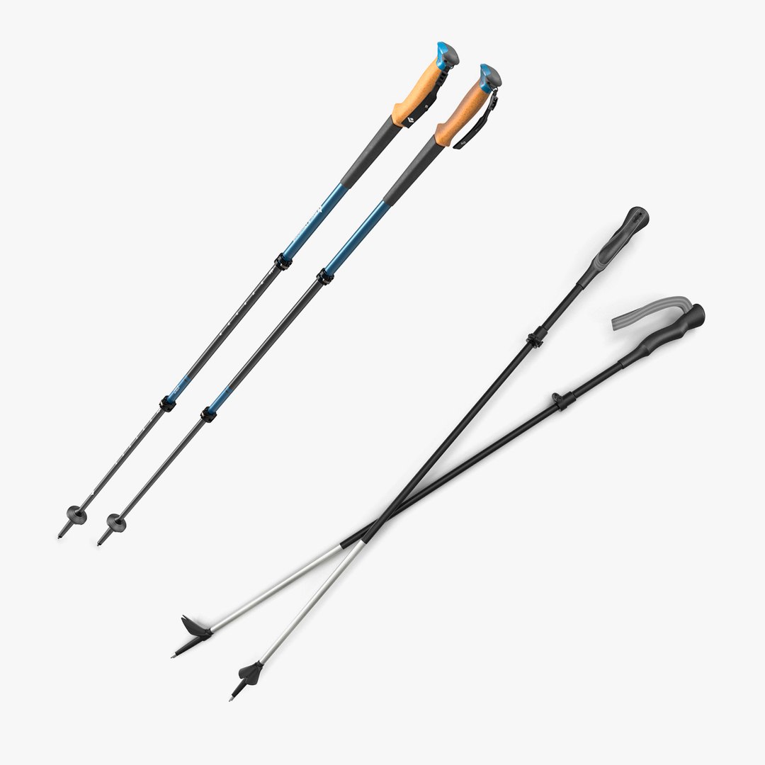 Hiking Poles Collection 3D model preview
