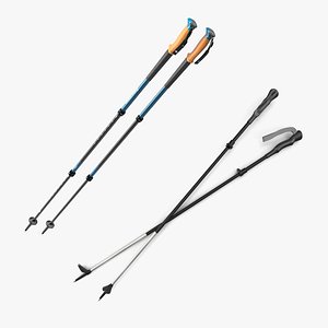 Hiking Poles Collection 3D model