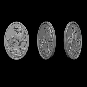 Stallion Medallion 3D print model 3D