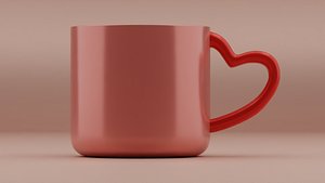 3D Heart mug model