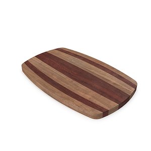 High-Quality Wooden Cutting Board 3D model