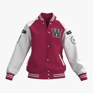 Female raglan varsity jacket