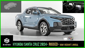 3D Hyundai SantaCruz 2024 --highres-Rigged and Render Ready