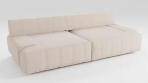 Designer sofa in light beige tones in a minimalist style