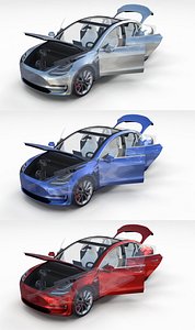 pack 3 tesla interior model