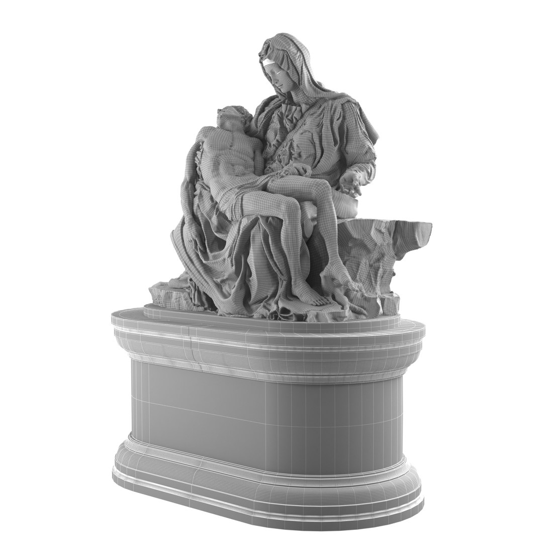 3d Obj Pieta Statue Michelangelo